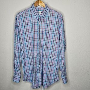 Peter‎ Millar Men's Button Down Shirt Plaid Long Sleeve 100% Cotton Casual Large